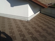 WPC terasa - zakončení terasy u domu bez soklu - vzor zámecká cofee